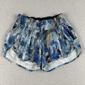 Lululemon Tracker V Shorts Women’s 6 Sun Daze Multi Blue 4”‎ Lined Running